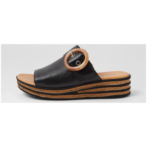 Cosmoso Black Leather Slides