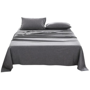 Cosy Club Washed Cotton Sheet Set Single Black