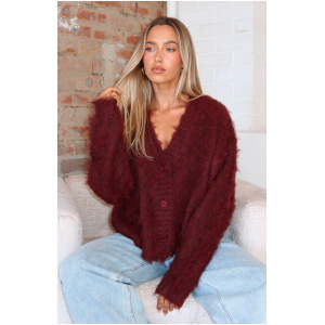 Cozy Vibes Knit Cardigan Bordeaux