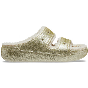 Crocs Classic Cozzzy Glitter II Sandal; Stucco, W8/M6