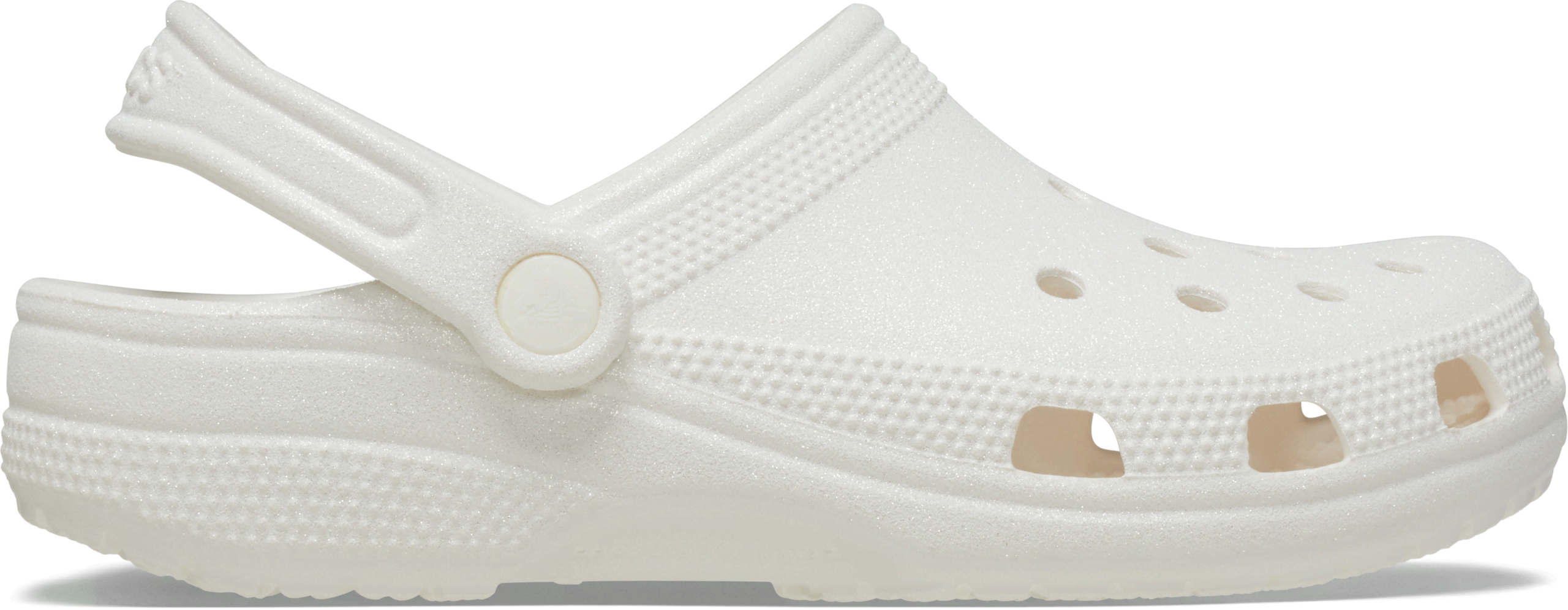 Crocs Classic Glitter Clog; White, W11/M9