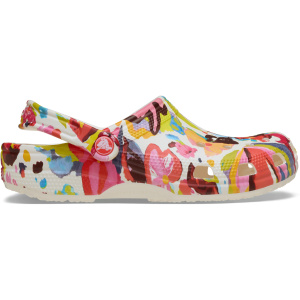 Crocs Classic Painted Floral Clog; Chalk, W11/M9
