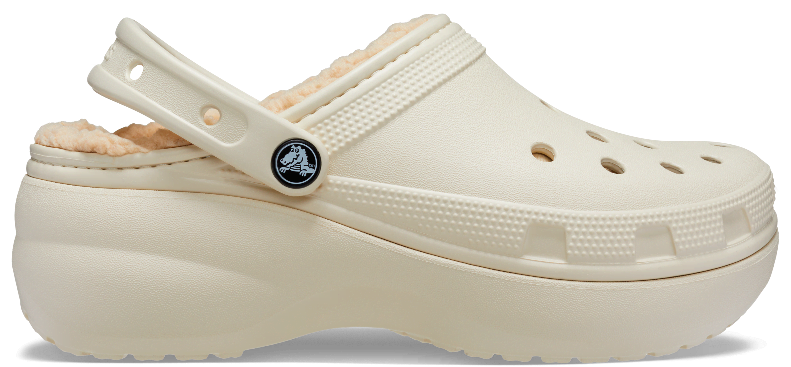 Crocs Classic Platform Lined Clog; Bone, W8