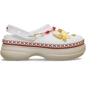 Crocs Classic Stacked Crimson Gallop Clog; Chalk/Multi, W11/M9