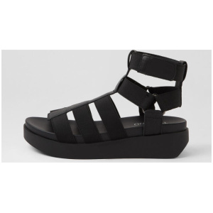 Dacie Black Fabric Sandals