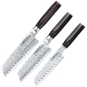 Damashiro Emperor 3 Piece Santoku Knife Starter Set by Baccarat