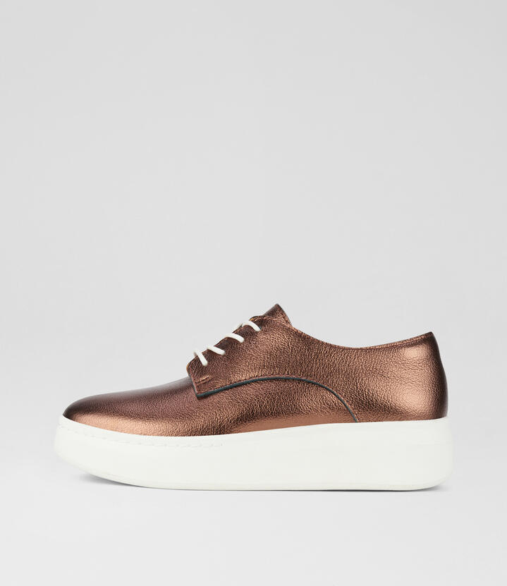 Derby City I Bronze Metallic Leather Sneakers