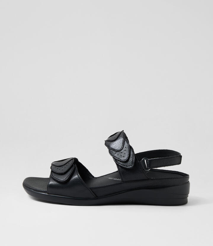 Dimone W Black Leather Sandals