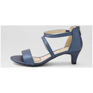 Dorothe Navy Metallic Leather Sandals