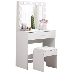 Dressing Table Set Makeup Mirror White