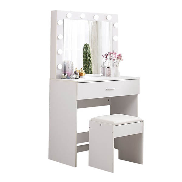 Dressing Table Set Makeup Mirror White