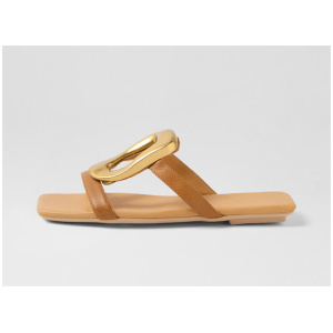 Egil Dark Tan Leather Slides