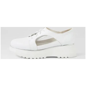 Ellin White Leather Lace Up Flats