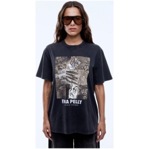 Ena Pelly Mixed Animal Tee Vintage Black