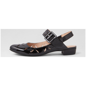 Entle Black Patent Leather Flat Shoes