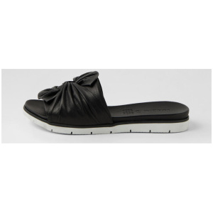 Eronda Black White Leather Slides