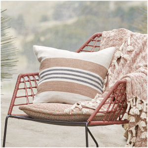 Everett Herringbone Stripe Linen Cushion