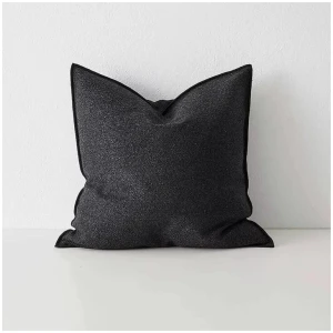 Ex Display - Alberto 50cm Boucle Cushion - Onyx by Interior Secrets - AfterPay Available