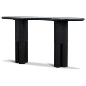 Ex Display - Arvilo 1.5m Marble Console Table - Black by Interior Secrets - AfterPay Available