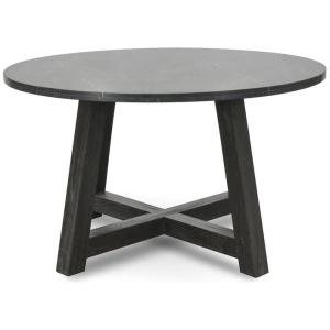 Ex Display - Carlson 130cm Black Marble Dining Table with Glass Top by Interior Secrets - AfterPay Available