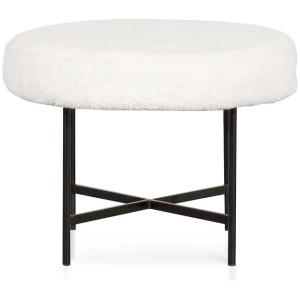 Ex Display - Catrin 48cm Low Stool - White by Interior Secrets - AfterPay Available