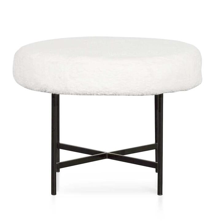 Ex Display - Catrin 48cm Low Stool - White by Interior Secrets - AfterPay Available