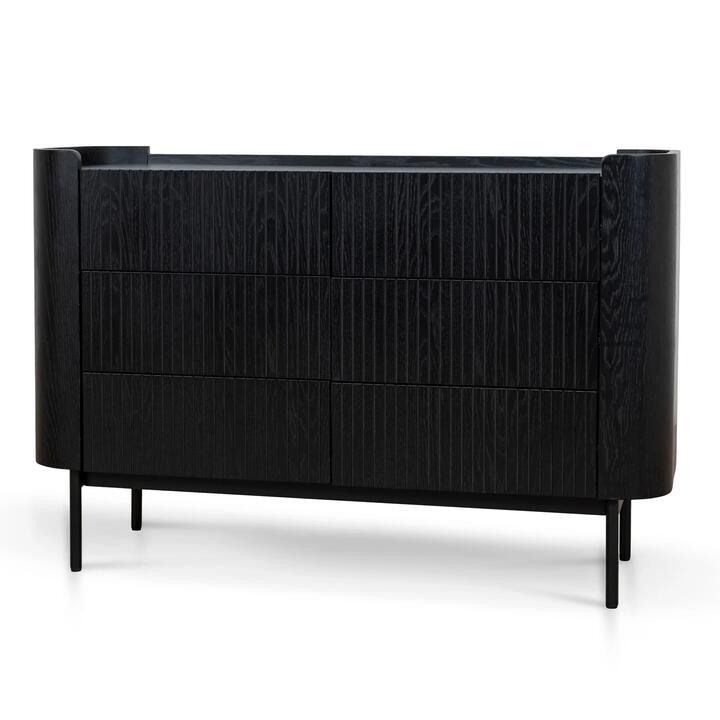 Ex Display - Gemma 1.2m Chest of Drawers - Full Black by Interior Secrets - AfterPay Available
