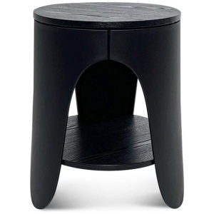 Ex Display - Jackson Round Side Table - Full Black by Interior Secrets - AfterPay Available