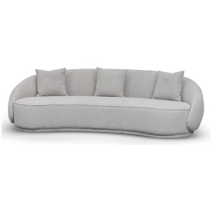 Ex Display - Jake 4 Seater Fabric Sofa - Ash Grey Boucle by Interior Secrets - AfterPay Available