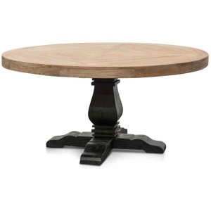 Ex Display - Kara Reclaimed 1.6m Round Dining Table - Natural Top and Black Base by Interior Secrets - AfterPay Available