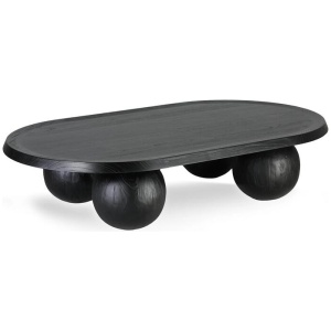 Ex Display - Maxine 1.4m Elm Oval Coffee Table - Full Black by Interior Secrets - AfterPay Available