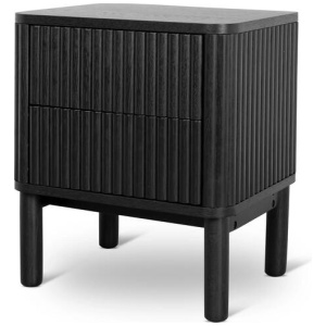 Ex Display - Melita Bedside Table - Full Black by Interior Secrets - AfterPay Available