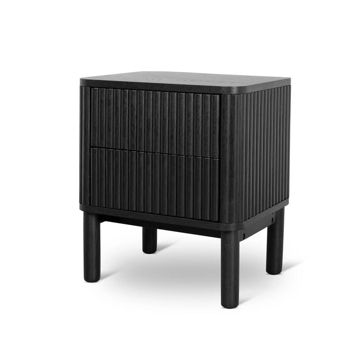 Ex Display - Melita Bedside Table - Full Black by Interior Secrets - AfterPay Available