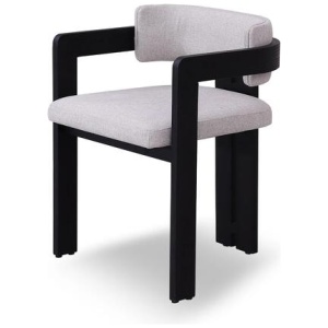 Ex Display - Merari Black Dining Chair - Stone Beige by Interior Secrets - AfterPay Available