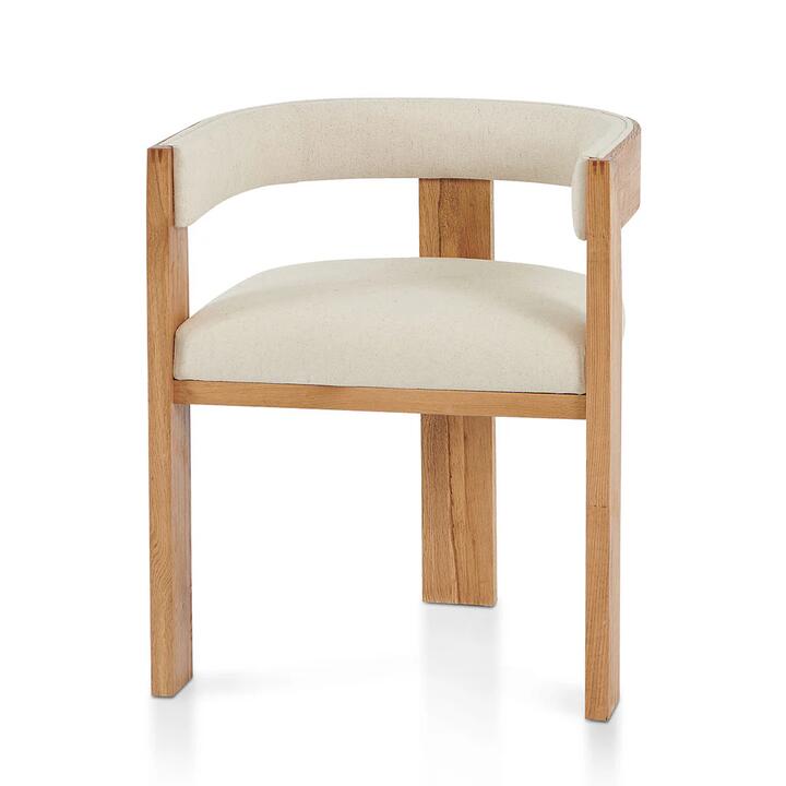 Ex Display - Miles Dining Chair - Light Beige by Interior Secrets - AfterPay Available