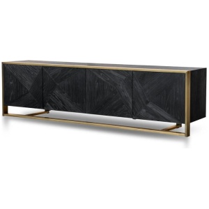 Ex Display - Nicole 2.2m Wooden TV Entertainment Unit - Black by Interior Secrets - AfterPay Available