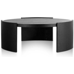 Ex Display - Tamera 100cm Wooden Round Coffee Table - Black by Interior Secrets - AfterPay Available