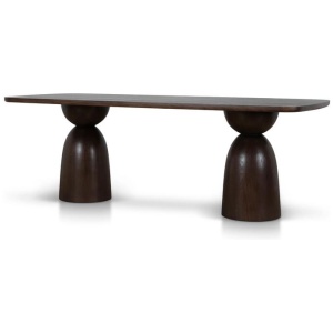 Ex Display - Tavolo 2.2m Elm Dining Table - Walnut by Interior Secrets - AfterPay Available