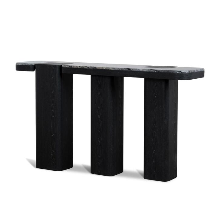 Ex Display - Velanova 1.5m Marble Console Table - Black by Interior Secrets - AfterPay Available