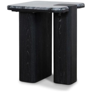 Ex Display - Velanova 40cm Marble Side Table - Black by Interior Secrets - AfterPay Available