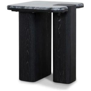 Ex Display - Velanova 40cm Marble Side Table - Black by Interior Secrets - AfterPay Available