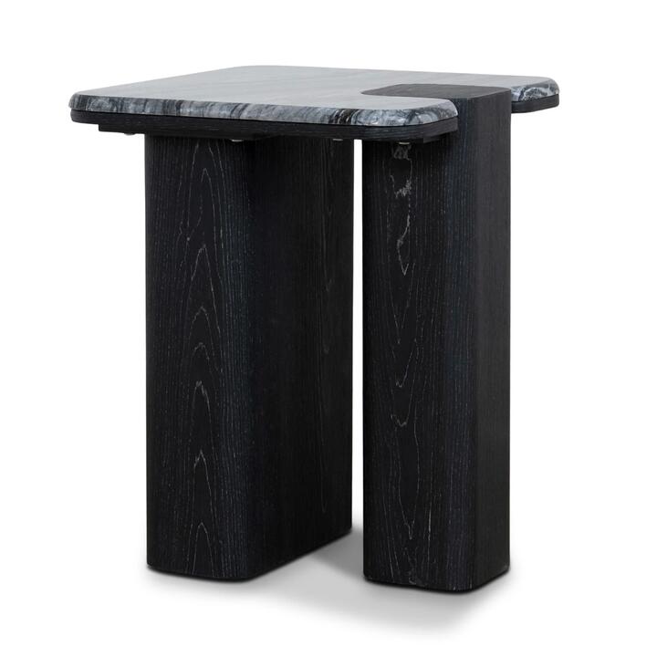 Ex Display - Velanova 40cm Marble Side Table - Black by Interior Secrets - AfterPay Available