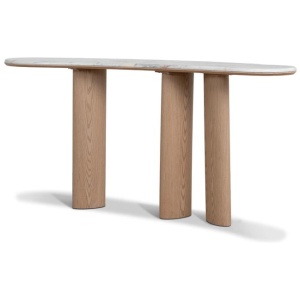 Ex Display - Velto 1.6m Marble Console Table - Natural by Interior Secrets - AfterPay Available