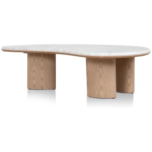 Ex Display - Zalino 1.1m Marble Coffee Table - Natural by Interior Secrets - AfterPay Available