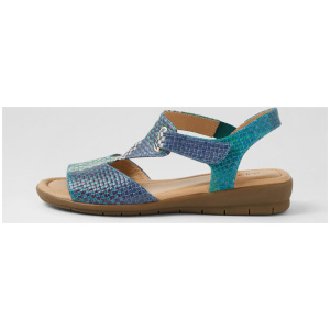 Fanne2 Blue Cross Hatch Leather Sandals