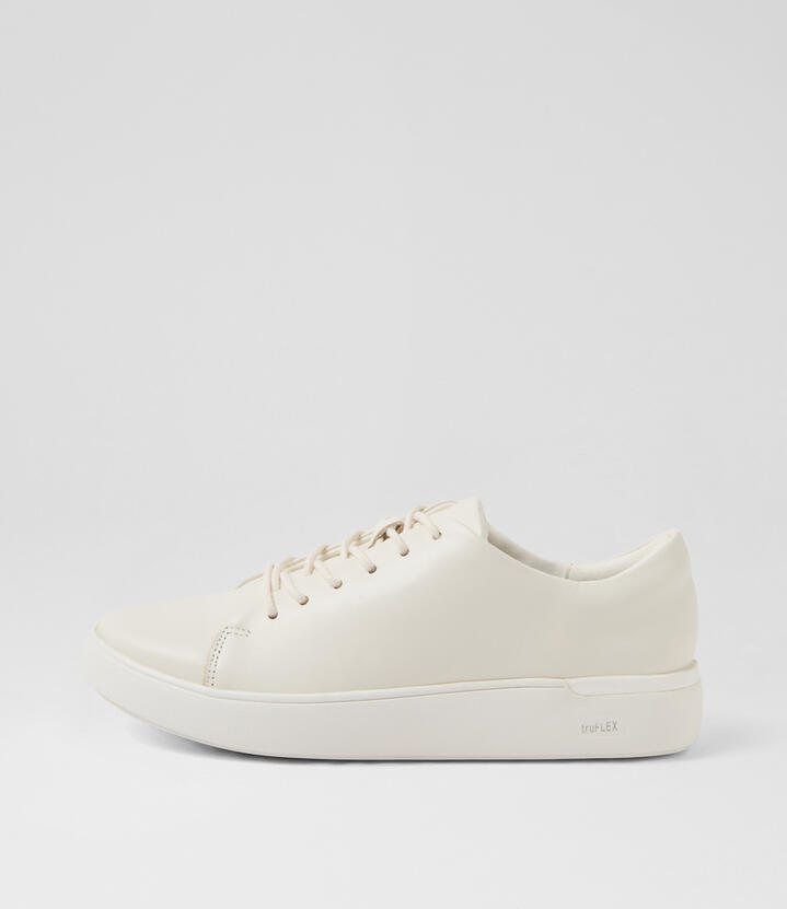 Flex White Leather Sneakers