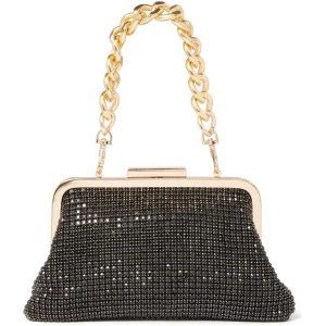 Forever New Women's Abigail Frame Embellished Clutch Signature Bag in Black