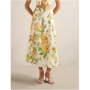 Forever New Women's Alina Circle Midi Skirt in Domenica Floral Co-Ord