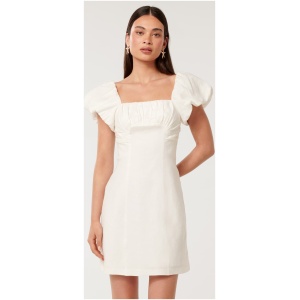 Forever New Women's Aspen Ruched Mini Dress in Porcelain