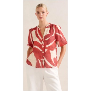 Forever New Women's Bianca Puff Sleeve Blouse in Nusa Leaf